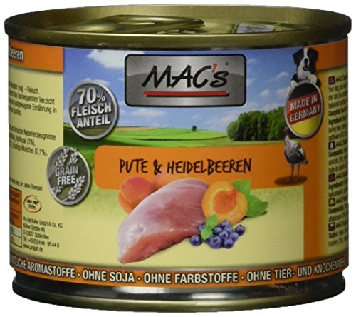 Mac's Pute & Heidelbeeren, 6er Pack (6 x 200 g) von MAC's