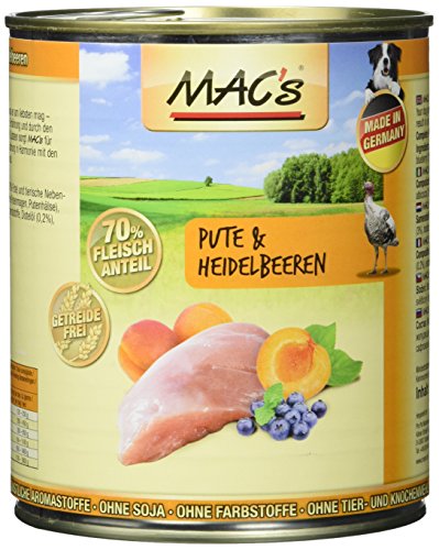 Mac's Pute & Heidelbeeren, 6er Pack (6 x 800 g) von MAC's