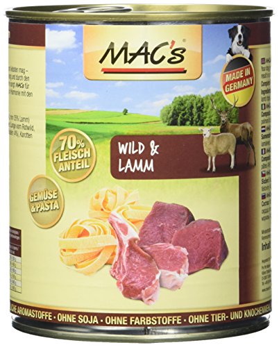 Mac's Wild & Lamm (mit Nudeln), 6er Pack (6 x 800 g) von MAC's