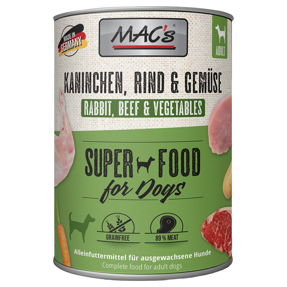 Sparpaket MAC's Adult 24 x 800 g - Kaninchen & Gemüse Sparpaket MAC's Adult 24 x 800 g - Kaninchen & Gemüse von MAC's