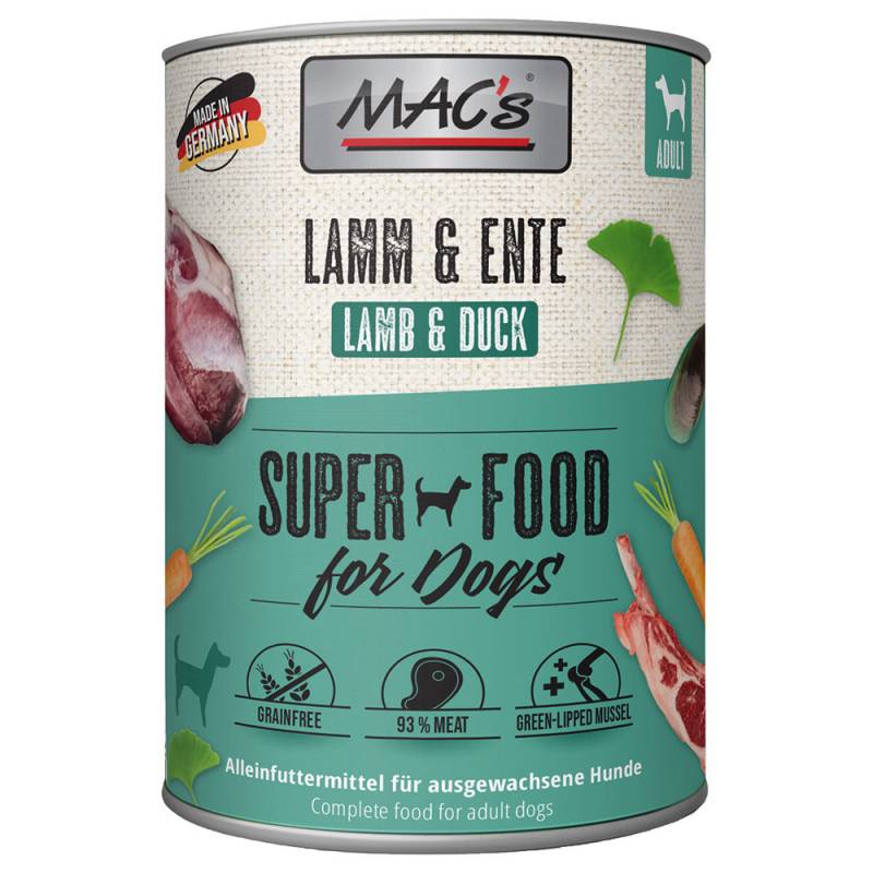 Sparpaket MAC's Adult 24 x 800 g - Lamm & Ente von MAC's