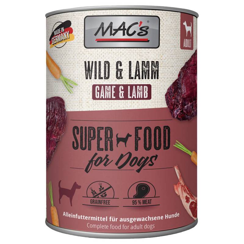 Sparpaket MAC's Adult 24 x 800 g - Wild & Lamm von MAC's