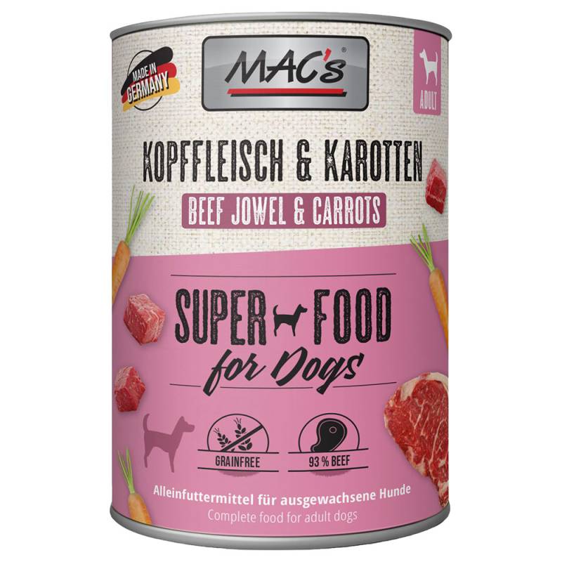 Sparpaket MAC's Adult Superfood 12 x 400 g - Hühnchen & Cranberry Sparpaket MAC's Adult Superfood 12 x 400 g - Hühnchen & Cranberry von MAC's