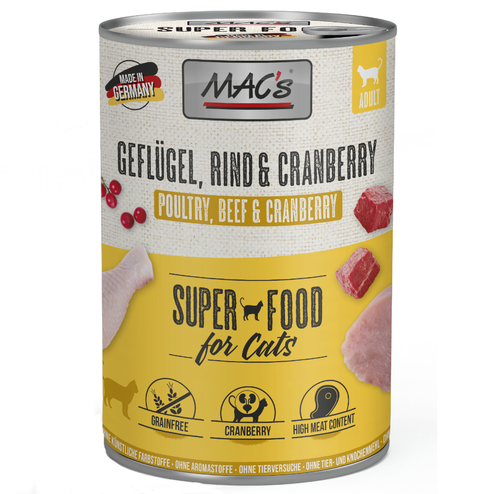 Sparpaket MAC´s Cat 12 x 400 g - Mixpaket Geflügel & Fleisch (2 Sorten) von MAC's