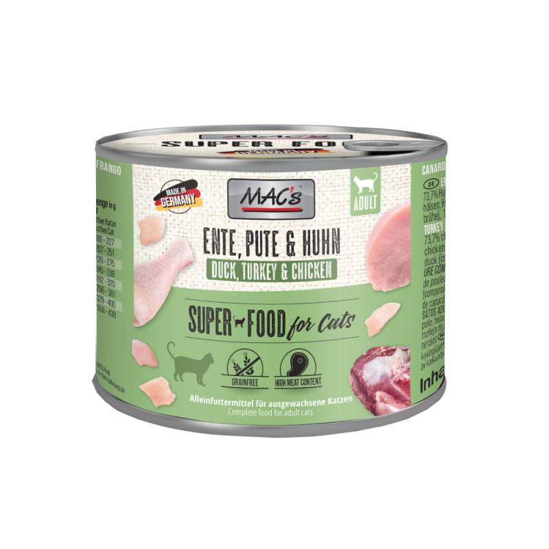 Sparpaket MAC´s Cat 24 x 200 g - Ente, Pute, Huhn von MAC's