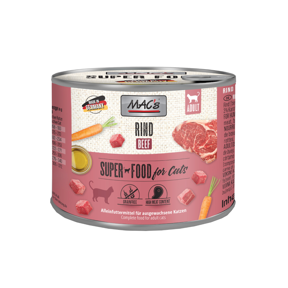 Sparpaket MAC´s Cat 24 x 200 g - Rind von MAC's