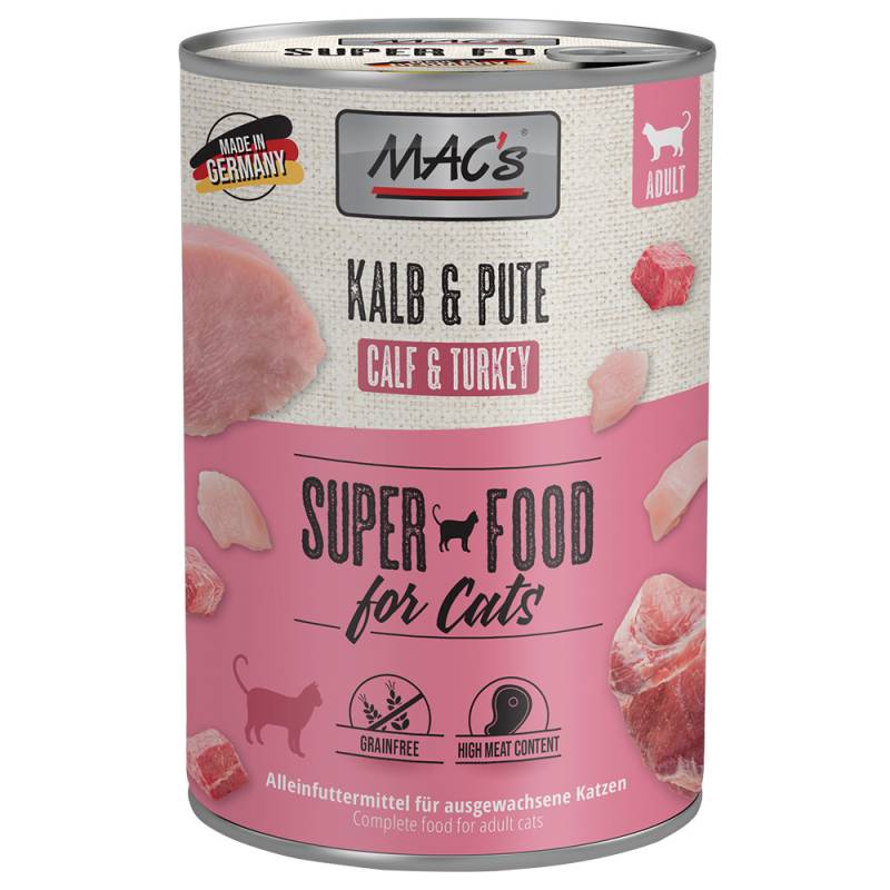 Sparpaket MAC´s Cat 24 x 400 g - Kalb & Pute von MAC's