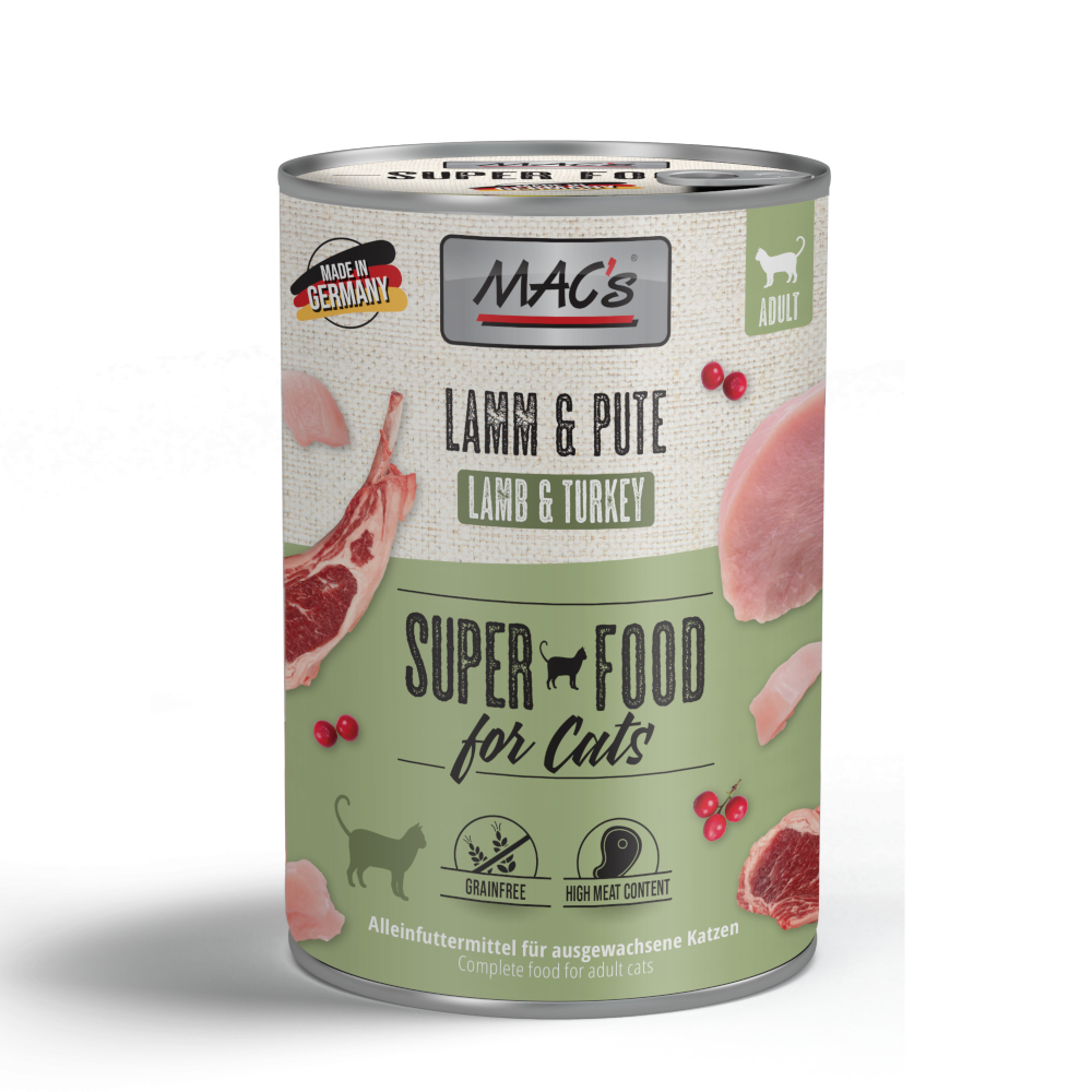 Sparpaket MAC´s Cat 24 x 400 g - Lamm & Pute Sparpaket MAC´s Cat 24 x 400 g - Lamm & Pute von MAC's