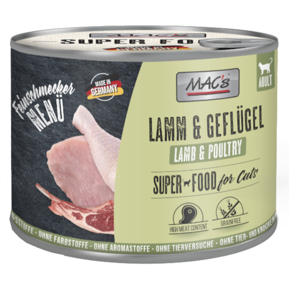 Sparpaket MAC´s Cat Feinschmecker 24 x 200 g - Lamm & Geflügel Sparpaket MAC´s Cat Feinschmecker 24 x 200 g - Lamm & Geflügel von MAC's