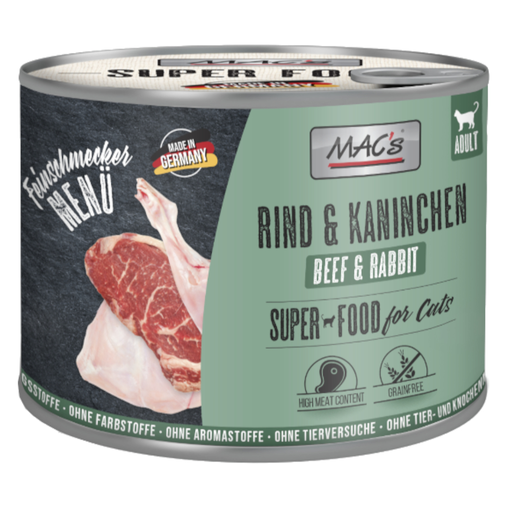 Sparpaket MAC´s Cat Feinschmecker 24 x 200 g - Rind & Kaninchen Sparpaket MAC´s Cat Feinschmecker 24 x 200 g - Rind & Kaninchen von MAC's