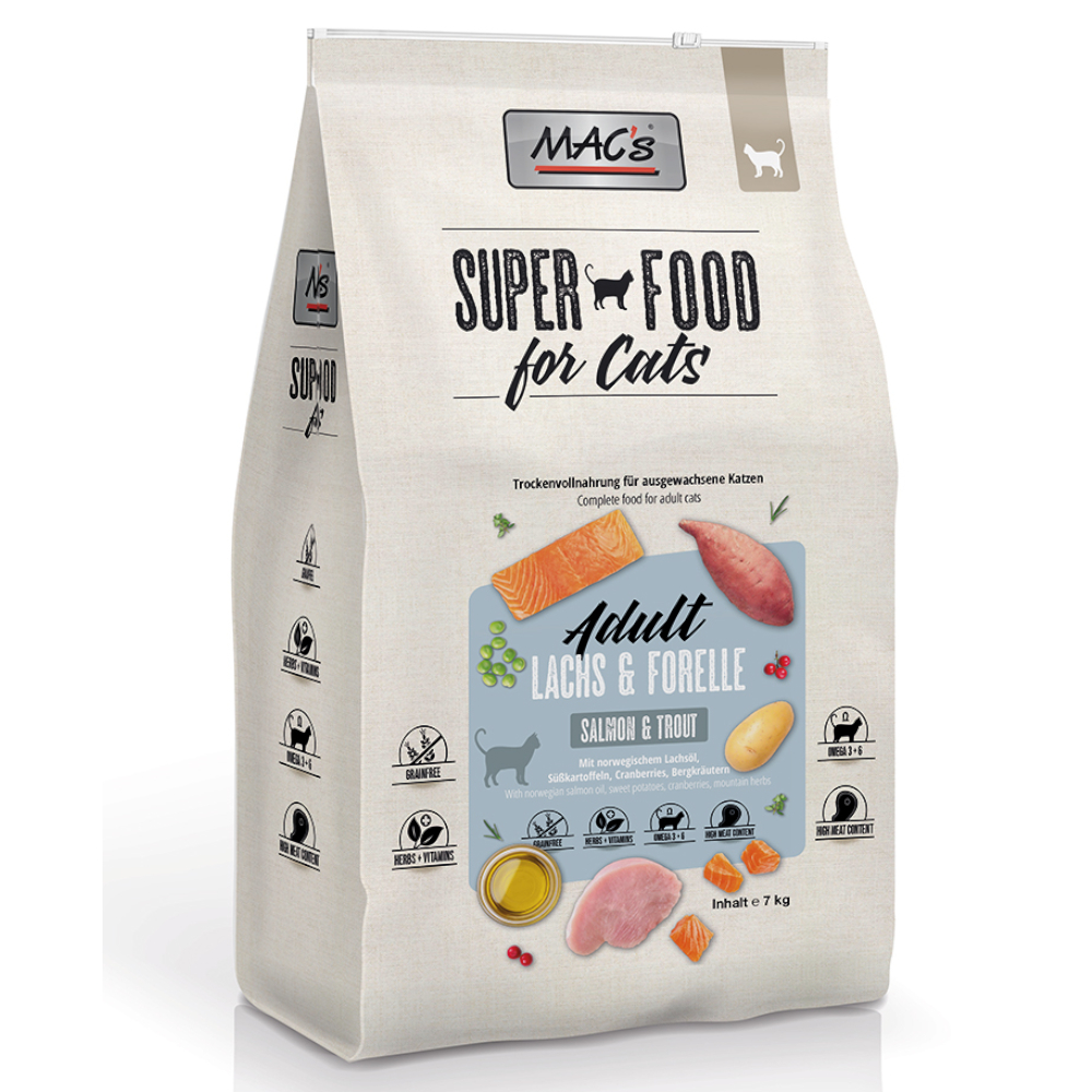 Sparpaket MAC's Superfood for Cats 2 x 7 kg - Adult Lachs & Forelle Sparpaket MAC's Superfood for Cats 2 x 7 kg - Adult Lachs & Forelle von MAC's