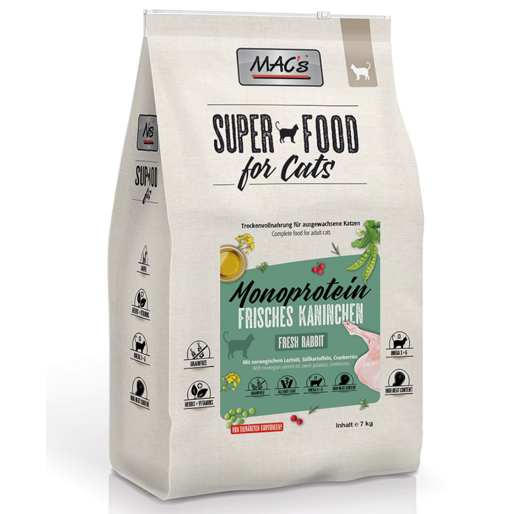Sparpaket MAC's Superfood for Cats 2 x 7 kg - Adult Monoprotein Kaninchen von MAC's