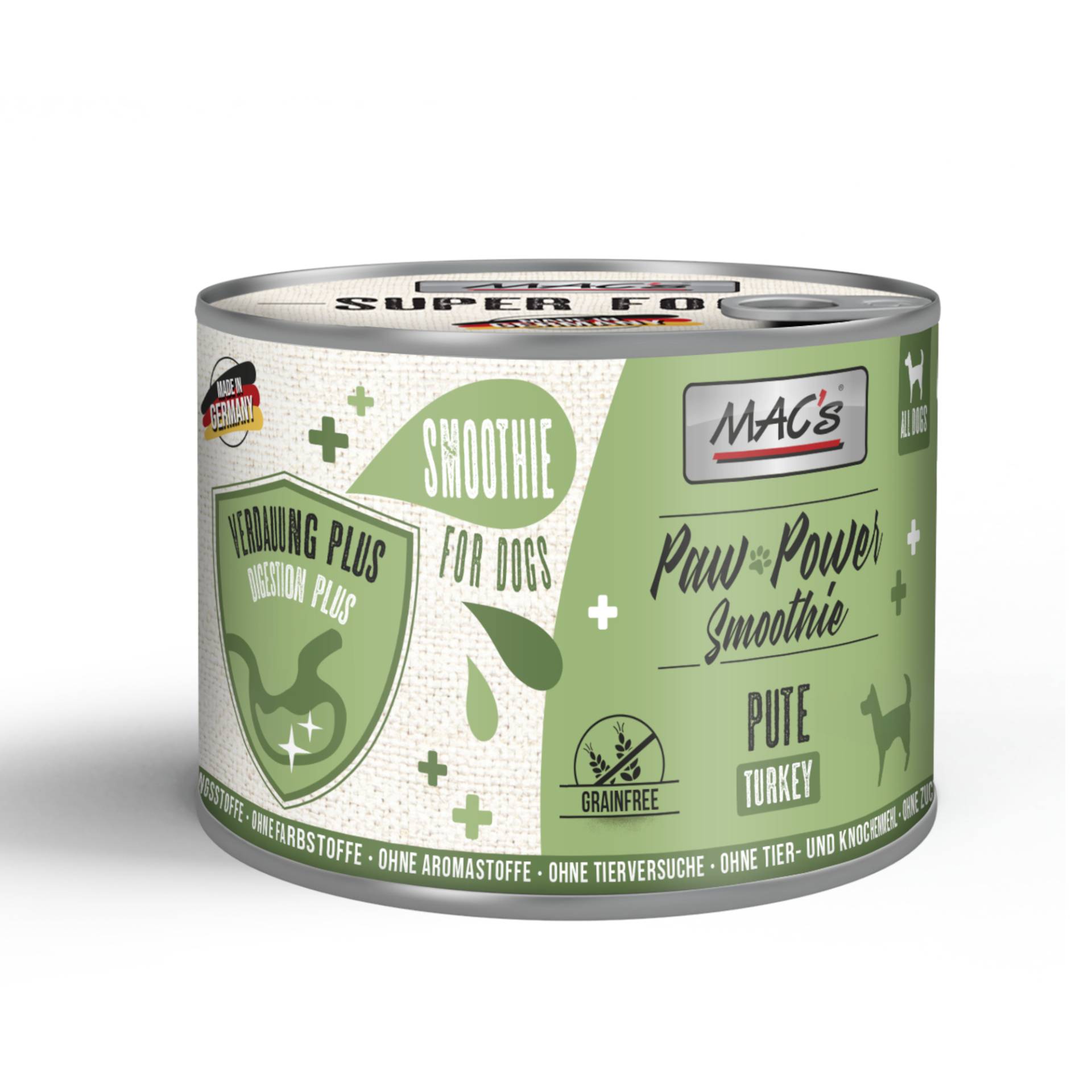 Sparpaket MAC's Dog Paw Power Smoothie 12 x 185 g - Pute - Verdauung von MAC's