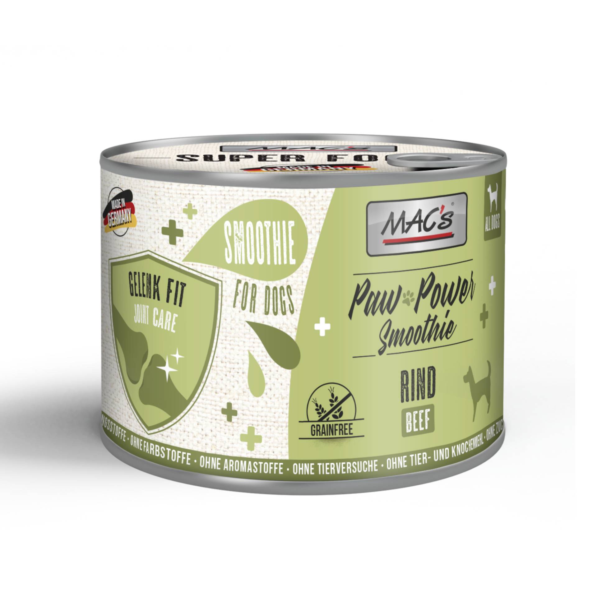 Sparpaket MAC's Dog Paw Power Smoothie 6 x 185 g - Rind - Gelenk Fit von MAC's