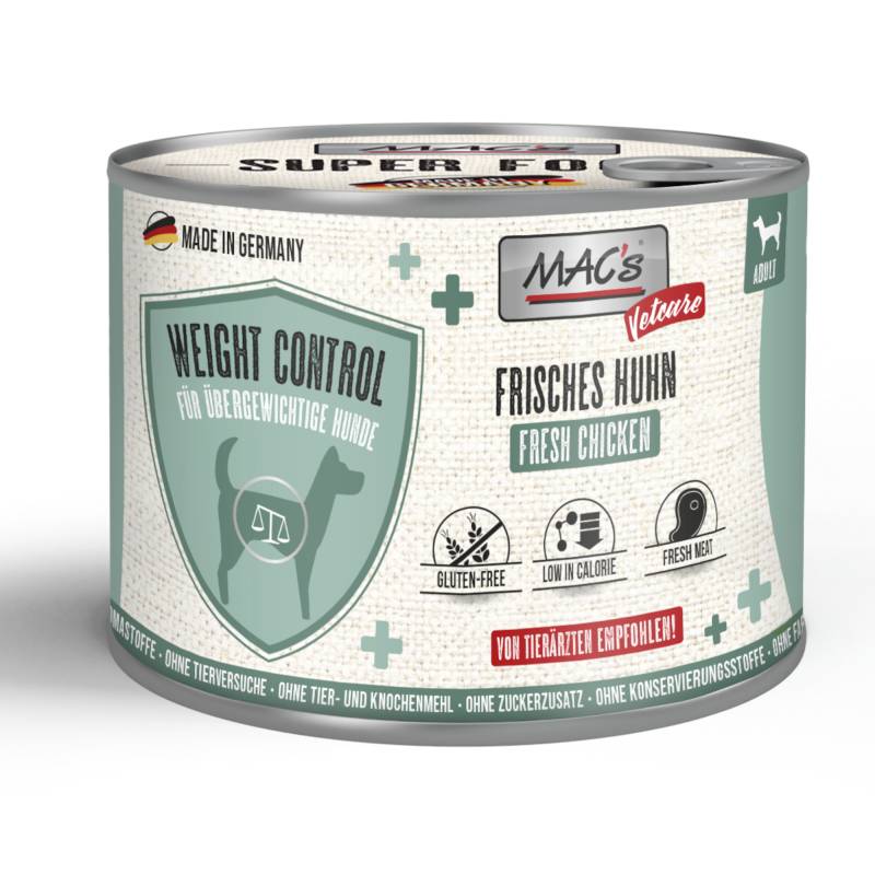 Sparpaket MAC's Dog Vetcare Gewichtskontrolle 24 x 200 g - Huhn von MAC's