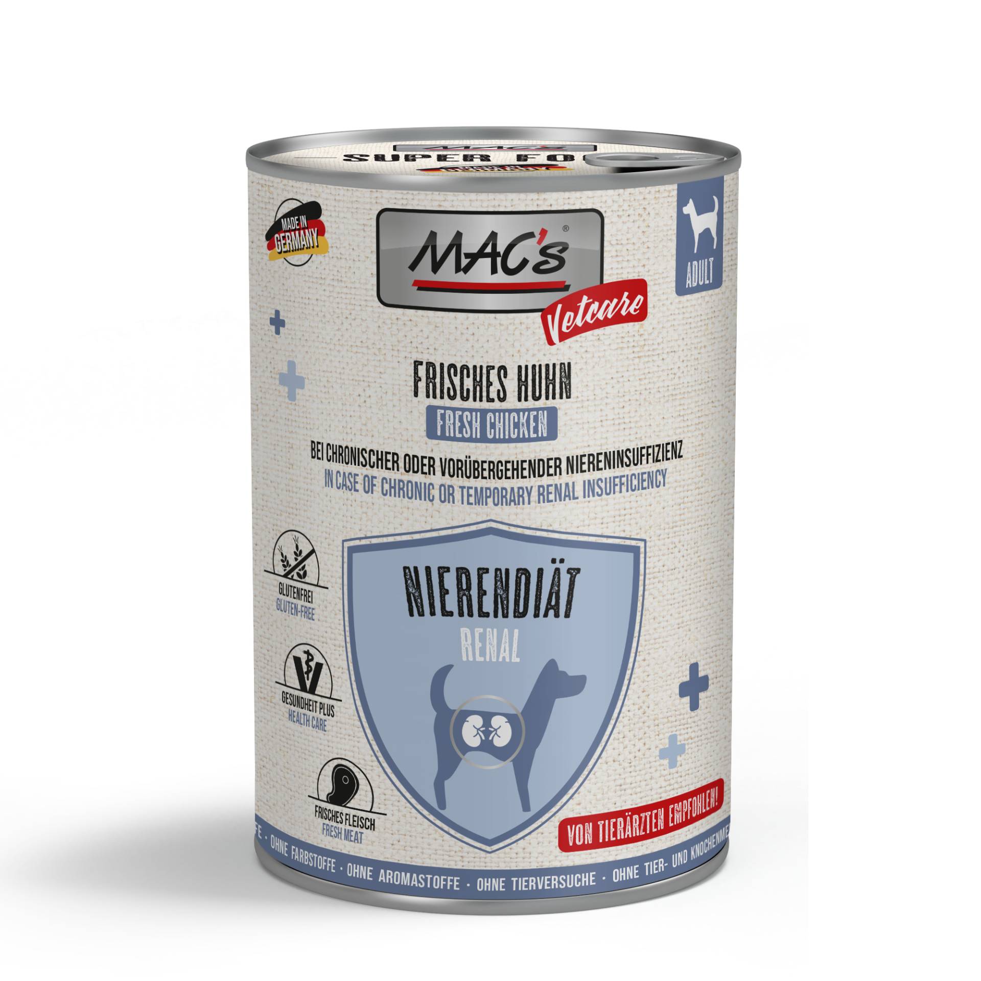 Sparpaket MAC's Dog Vetcare Nierendiät 24 x 400 g - Huhn Sparpaket MAC's Dog Vetcare Nierendiät 24 x 400 g - Huhn von MAC's