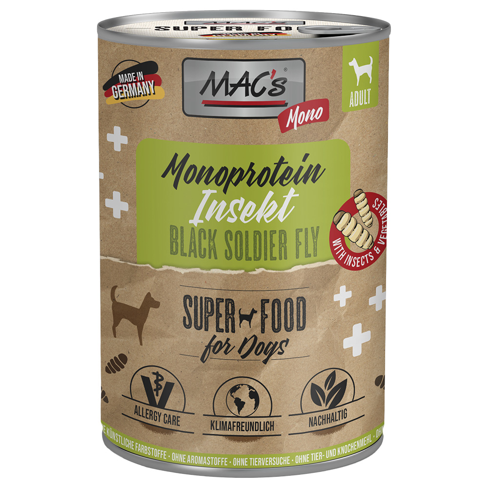 Sparpaket MAC's Mono Insekten Nassfutter für Hunde 24 x 375 g - Insekten von MAC's