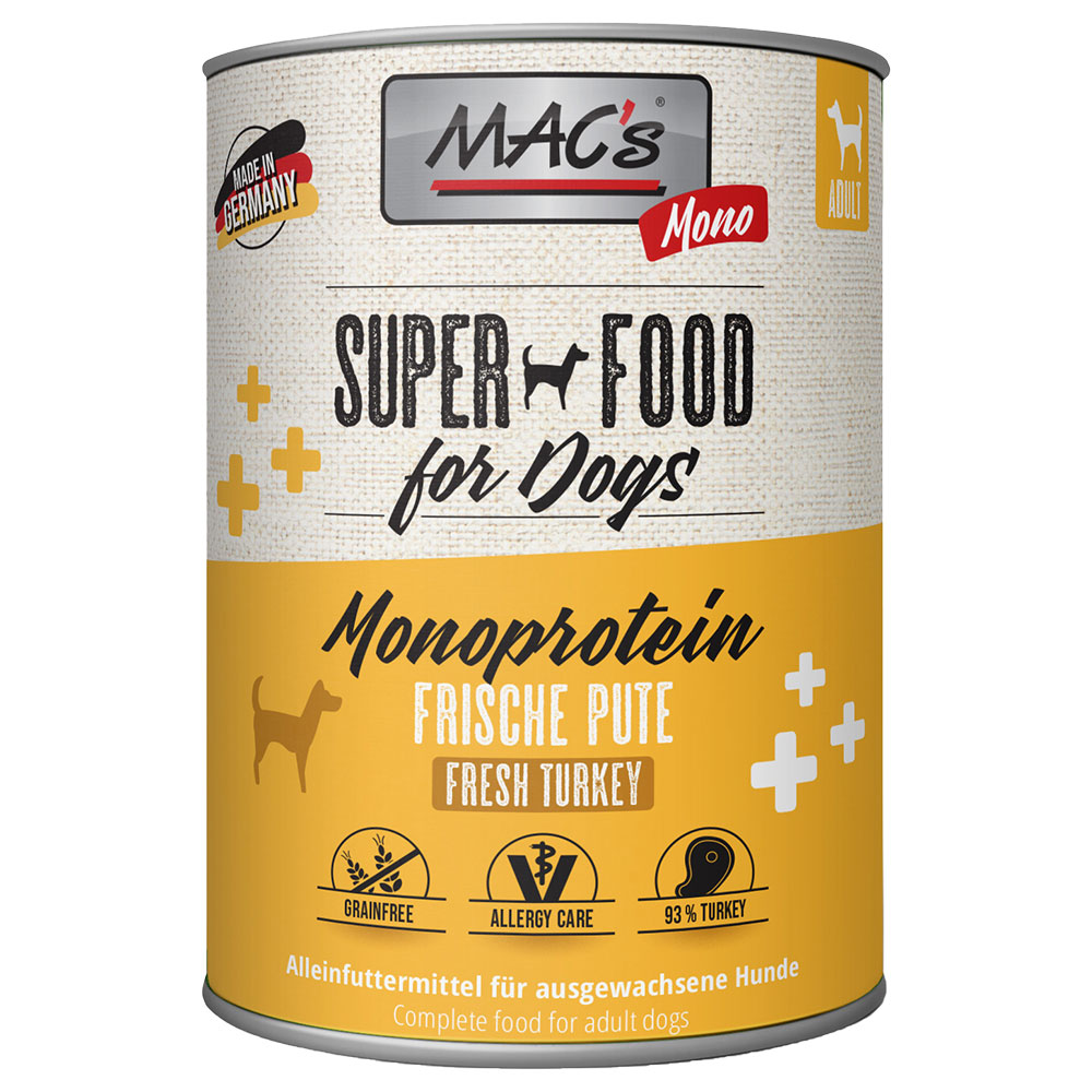 Sparpaket MAC's Mono Sensitive 24 x 800 g - Pute Sparpaket MAC's Mono Sensitive 24 x 800 g - Pute von MAC's