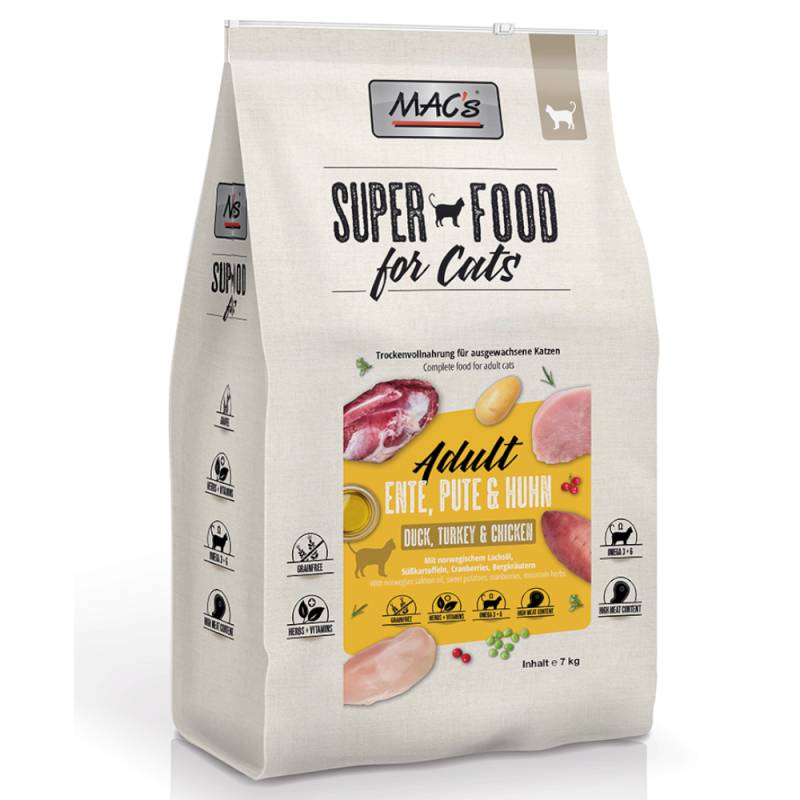 Sparpaket MAC's Superfood for Cats 2 x 7 kg - Adult Ente, Pute & Huhn von MAC's