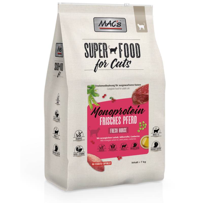 Sparpaket MAC's Superfood for Cats 2 x 7 kg - Adult Monoprotein Pferd von MAC's