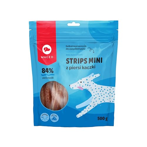 MACED SM Strips Mini Ente Leckerbissen für Hunde 500g von MACED