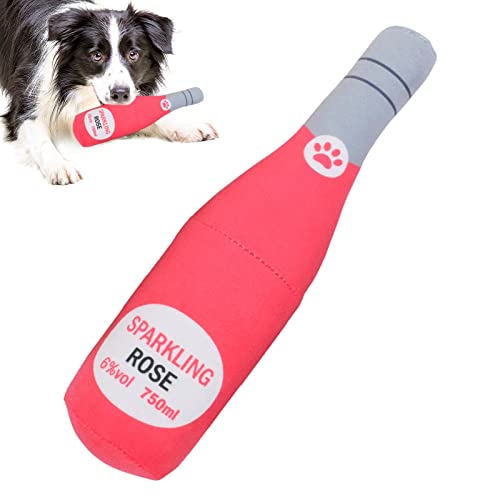 MACMRD Wasserflasche Hundespielzeug - Schönes Hundeplüschtier | Halloween-Hundespielzeug, lustiger Rotwein, quietschendes Hundespielzeug, Kauspielzeug für mittelgroße Rassen von MACMRD