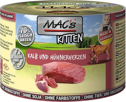 Mac´s Macs Cat Kitt. Kalb+Hüher. 200g Mac´s Macs Cat Kitt. Kalb+Hüher. 200g von MACs Katze