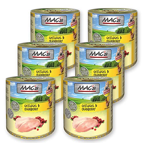 MAC's Cat Geflügel & Cranberry (getreidefrei) 6 x 800 g von MAC's
