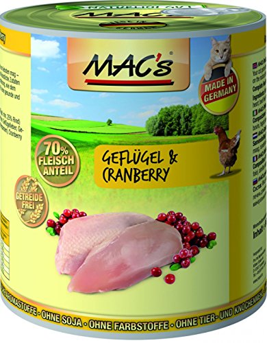 MAC's Cat Geflügel & Cranberry (getreidefrei) 6 x 800 g von MAC's