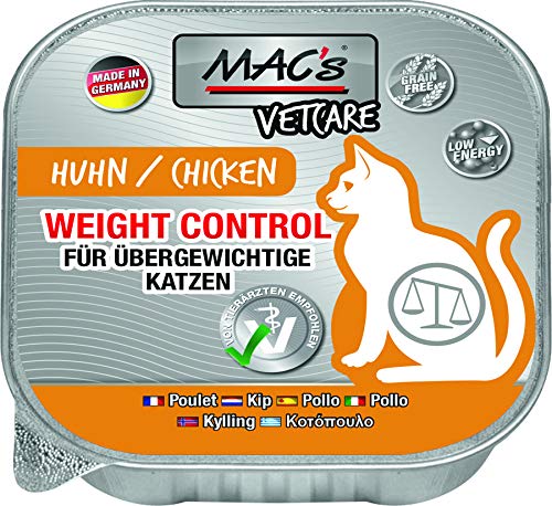 MACs Cat Vetcare Weight Control Huhn 100g für Katzen 16er Pack (16 x 100g) von MAC's
