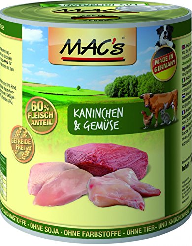 MAC's Dog mit Kaninchen, Rind & Gemüse 6 x 800 g von MAC's