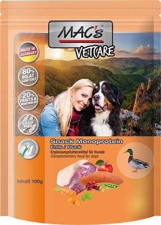 MACs Dog Mono Snack Ente | 9X 100g von MAC's