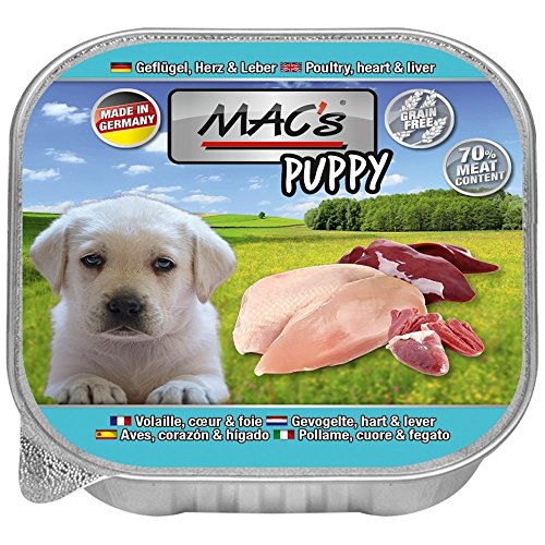 MACs Dog Puppy Geflügel, Herz, Leber | 11x150g Welpenf. von MAC's
