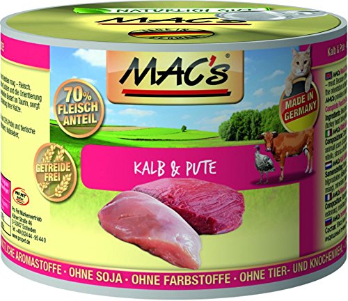 MAC's Cat Kalb & Pute (getreidefrei) 6 x 200 g von MAC's