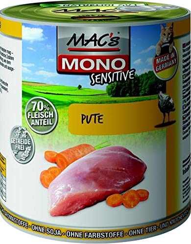 MACs Mono Sensitive Pute (100%) mit Karotte | 6x800g von MAC's