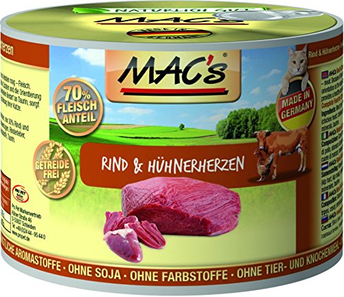 MACs | Rind & Hühnerherzen | 6 x 200 g von MAC's