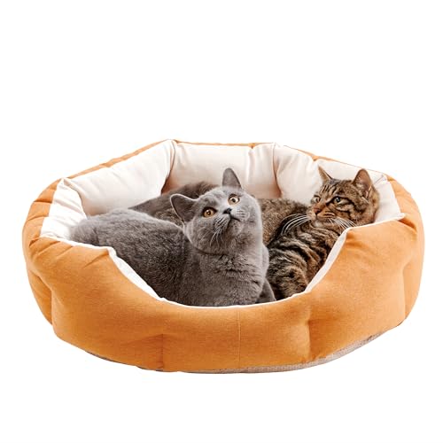 Made4Pets Hunde- und Katzenbett für Indoor-Katzen, rundes Hundebett für kleine Hunde, orthopädisches Hundebett mit Doppelgewebe für alle Jahreszeiten, waschbar und rutschfeste Unterseite, weich, Made4Pets Hunde- und Katzenbett für Indoor-Katzen, rundes Hundebett für kleine Hunde, orthopädisches Hundebett mit Doppelgewebe für alle Jahreszeiten, waschbar und rutschfeste Unterseite, weich, von MADE 4 PETS