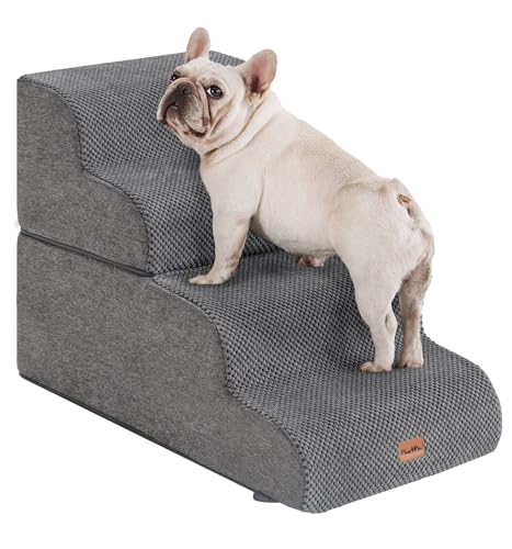 Made4Pets Hundetreppe Rampe für Bett, 4-stufige Hundetreppe für Hochbett Couch Sofa Klettern, 35D Schaumstoff Haustiertreppe für kleine Hunde und Katzen, rutschfeste Unterseite Haustiertreppe, Grau Made4Pets Hundetreppe Rampe für Bett, 4-stufige Hundetreppe für Hochbett Couch Sofa Klettern, 35D Schaumstoff Haustiertreppe für kleine Hunde und Katzen, rutschfeste Unterseite Haustiertreppe, Grau von MADE 4 PETS