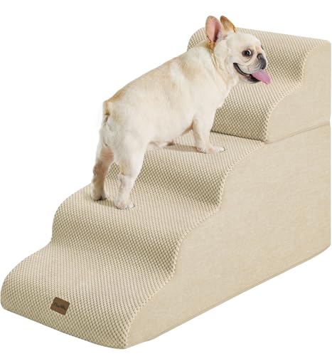 Made4Pets Hundetreppe Rampe für Hochbett, 5-stufige Haustiertreppe für Bett Couch Sofa Klettern, 35D Schaumstoff Haustiertreppe für kleine Hunde und Katzen, rutschfeste Unterseite Hundetreppe Beige Made4Pets Hundetreppe Rampe für Hochbett, 5-stufige Haustiertreppe für Bett Couch Sofa Klettern, 35D Schaumstoff Haustiertreppe für kleine Hunde und Katzen, rutschfeste Unterseite Hundetreppe Beige von MADE 4 PETS