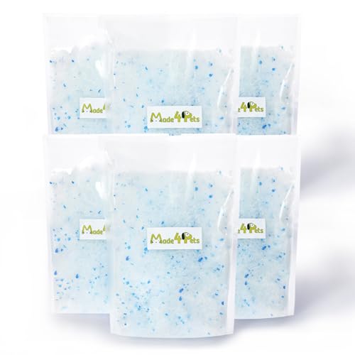 Made4Pets Katzenstreu für große Katze, blaue Kristalle staubarm, 6er Pack für 6 Monate pro Katze von MADE 4 PETS