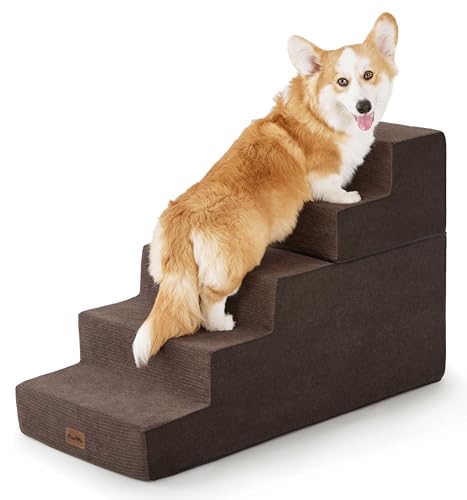 Made4Pets Katzentreppe für Bett, Haustiertreppe Welpen-Hundeleiter für alte Katzen, Hundetreppe für kleine Hunde mit Stauraum, Hunderampen für Sofa, Hochbetten, zweistufiges faltbares Hundebett, von MADE 4 PETS