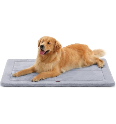 Made4Pets Wendbare Hundebett-Matte, Schaumstoff-Hundematte für Käfige, maschinenwaschbar, Hundekäfigunterlage für drinnen und draußen, feste Unterstützung für kleine, mittelgroße und große Hunde, Grau von MADE 4 PETS