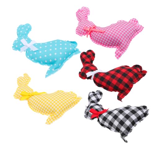 MAGICLULU 1 Satz Stoff Hase Weihnachtsaccessoire Dekorationen Aufblasbares Kostüm Kaninchen Ausgestopft Sparschwein Für Erwachsene Figuren Rosa Girlande Baumwolle 5 Stücke von MAGICLULU
