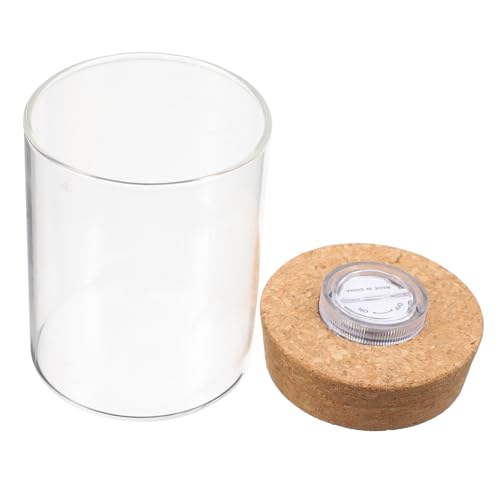 MAGICLULU 1 Stück Landschaftsflasche Miniatur Terrarienglas Mini Fischaquarium Zylindrischer Tank Wasser Terrarium Schlank Pflanzen Transparente Fischflasche Dekorative Glasvase Holz Weiß von MAGICLULU
