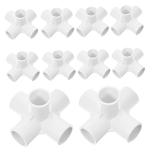 MAGICLULU 10 Stück Plastiktisch platzieren Verbinder Rohr Ellbogenfitting gartenschlauch schnellkupplung PVC-Möbelbeschläge Verbindungsstück für Gewächshausschuppen PVC - Weiß von MAGICLULU