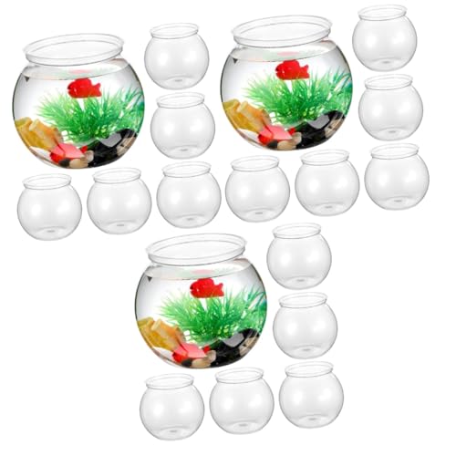 MAGICLULU 18 STK Rundes Fischbecken Tasse Kondom Vase Für Terrarien Betta-Panzer Fischschalen Für Getränke Pflanzterrarium Glas Mini-Aquarium Büro Plastik Anlage Hydroponischer Behälter von MAGICLULU