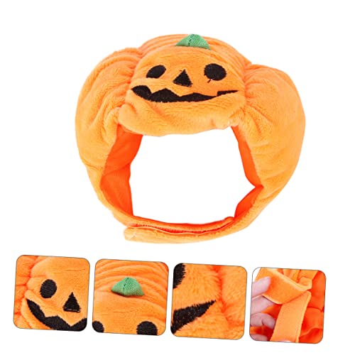 MAGICLULU 1Stück Haustier Kürbishut für Halloween Süße Kopfbedeckung für Katzen Weiches Material Kostüm für Haustier Cosplay und Halloween Partys Orangefarbene Kürbismütze von MAGICLULU