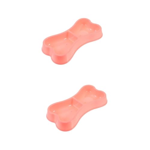 MAGICLULU 2 Stück Doppelnapf für Haustiere aus Bpa Freiem Knochenform rutschfest Geeignet für Hunde und Katzen Futter und Wassernapf für Welpen und Kleine Tiere von MAGICLULU