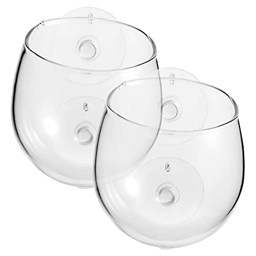 MAGICLULU 2Stücke Aquariumpflanzenhalter Aus Hochborosilikat Mit Saugnäpfen Wasserpflanzenträger Für Kreative Aquariengestaltung von MAGICLULU