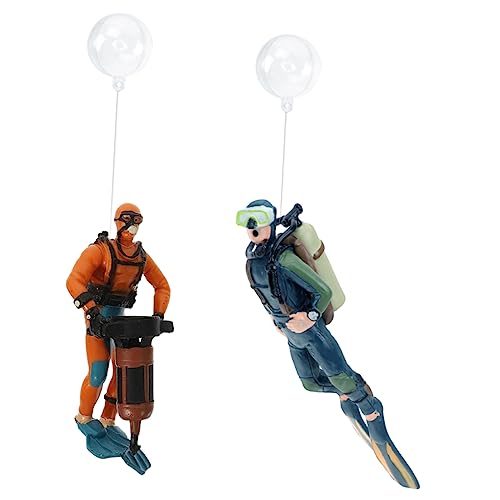 MAGICLULU 2stücke Teiliges Fischtank Dekorationsset Schwimmendes Taucherornament Realistische Aquarium-Dekoration Für Süß Salzwasser Sicheres Und Langlebiges Design Für Natürliche Unterwasse von MAGICLULU
